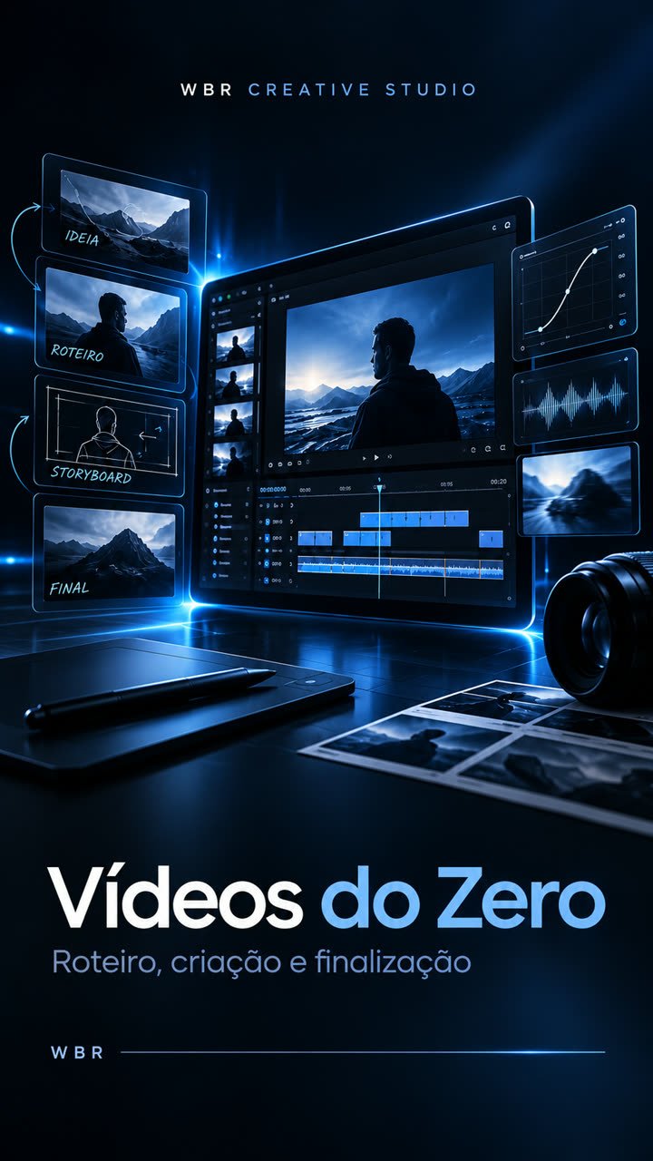 Vídeos criados do zero — da ideia ao vídeo final